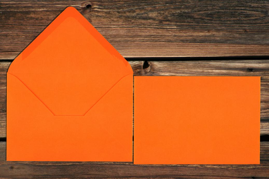 Briefhüllen 110x156 mm Nassklebend Grellorange 120 g/qm